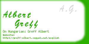 albert greff business card